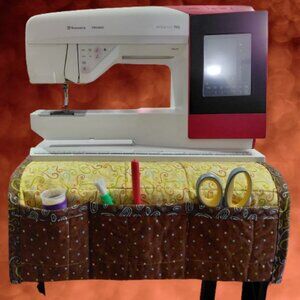 Quilted Fabric Sewing Machine Pad Organizer with Pockets